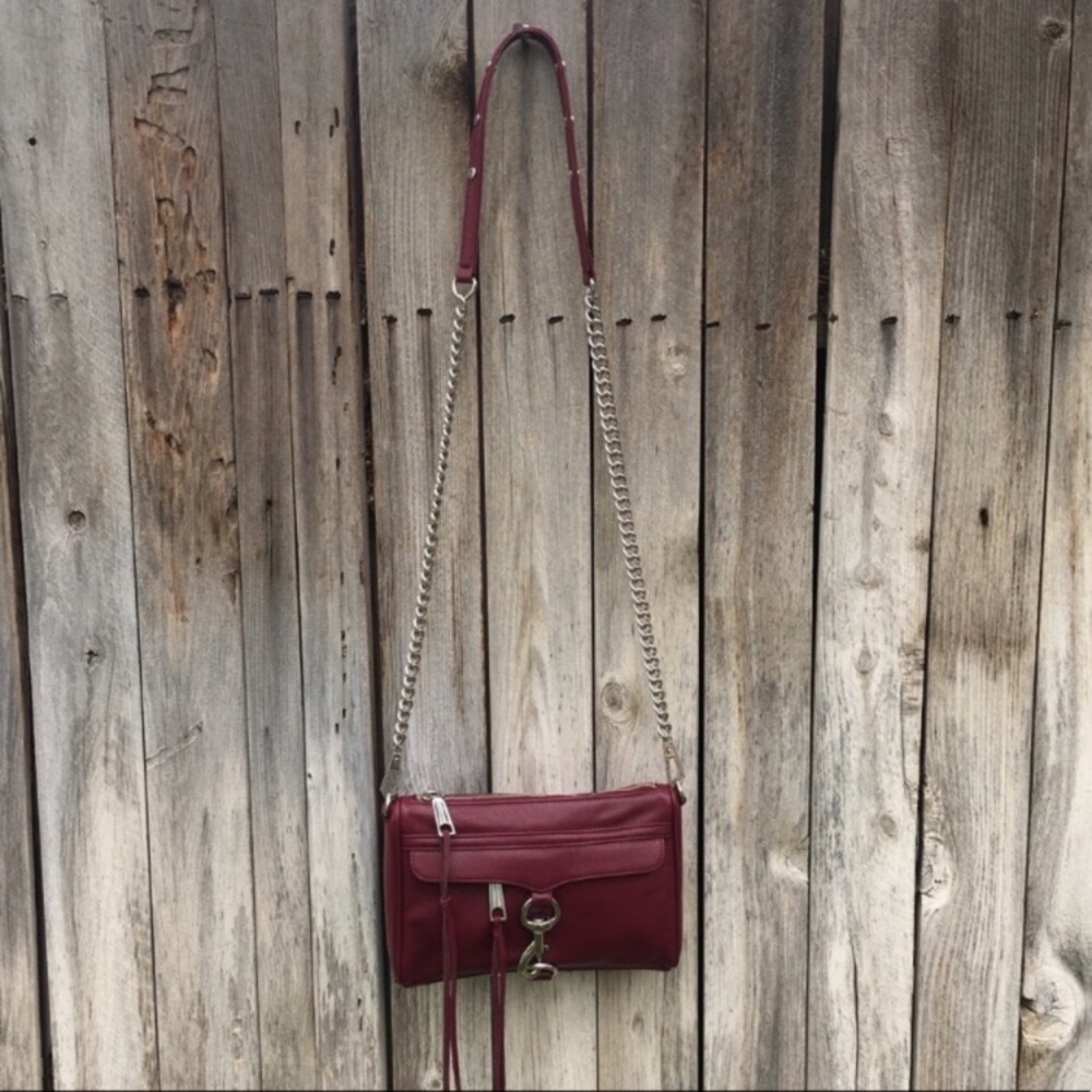 New Rebecca Minkoff Mini Mac Crossbody Bag Wine - Picture 3 of 12